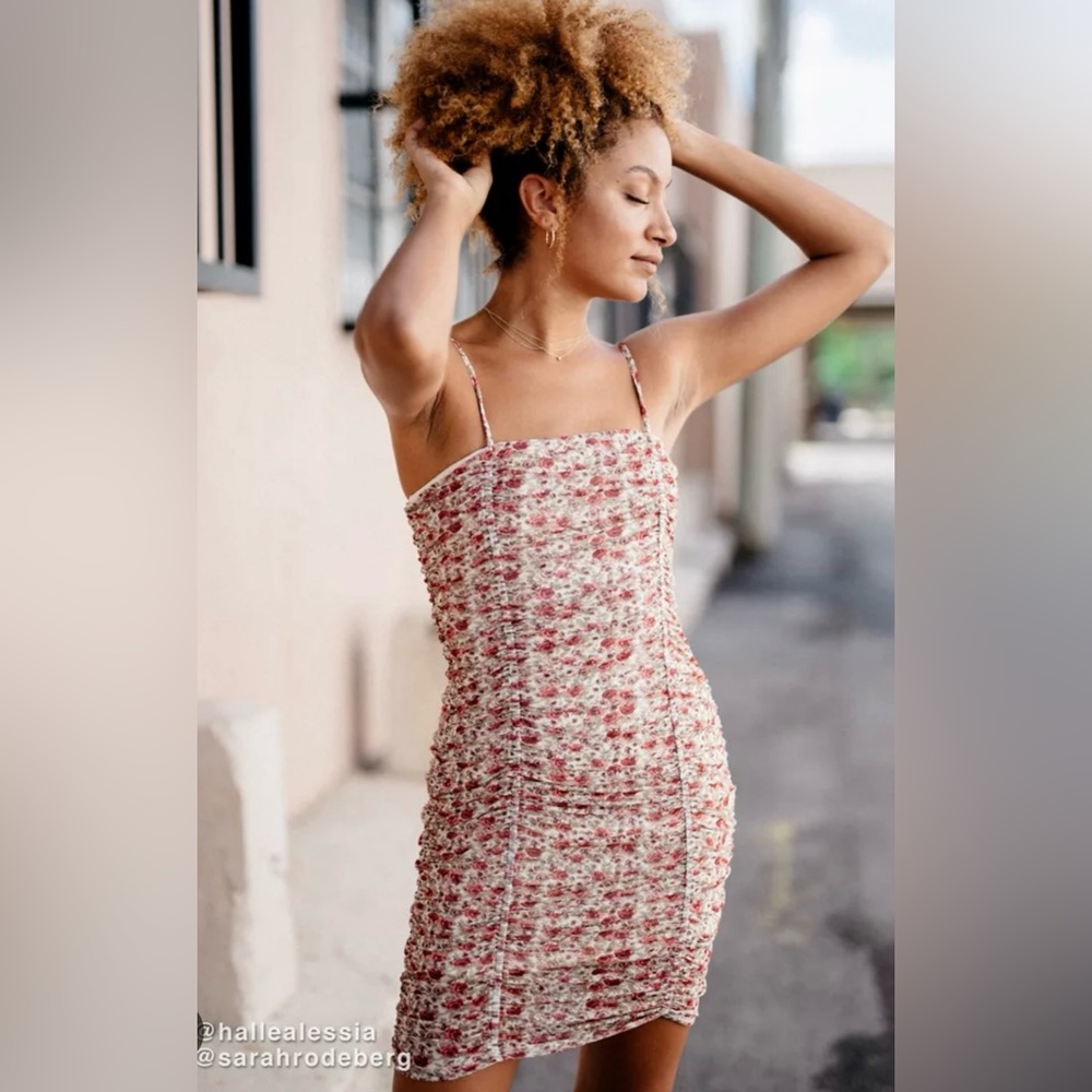 Urban Outfitters Floral Mini Dress - Pink and White